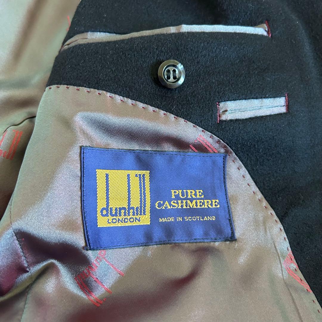 【未使用級】 dunhill カシミヤ 金ボタン 紺ブレ テーラードジャケット