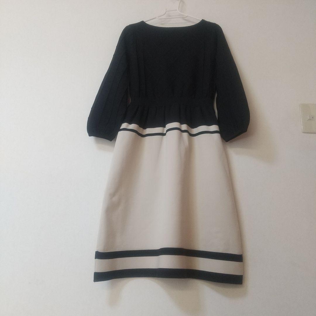 極美品TOCCA トッカ ニットワンピースSバイカラー黒セレモニー