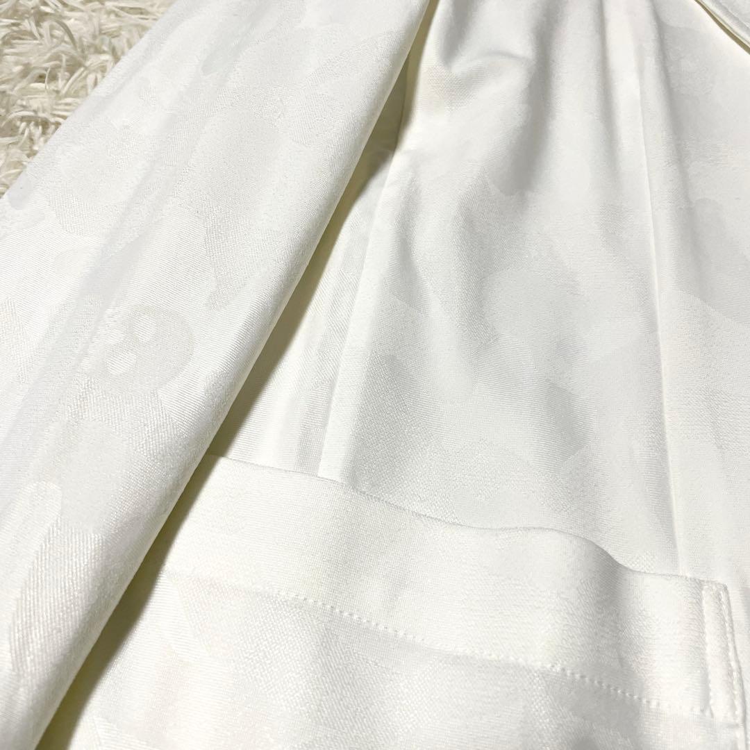 MARK&LONA テーラードジャケット スカル 総柄 ホワイト ストレッチ