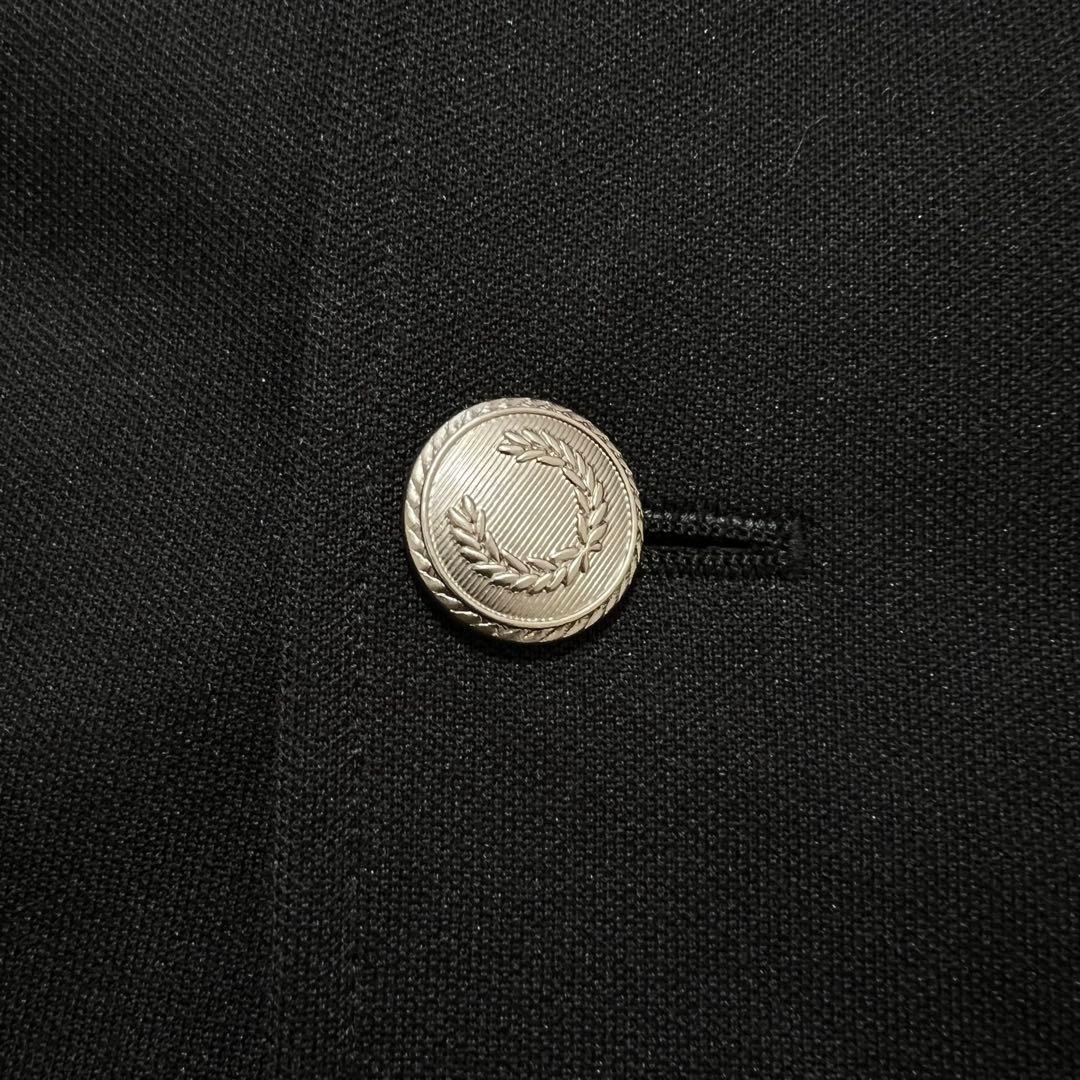 【美品】FRED PERRY テーラードジャケット　銀ボタン　伸縮　ブラック　L