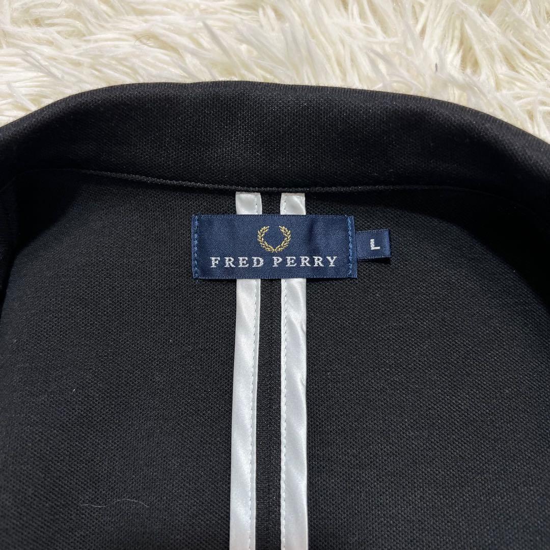 【美品】FRED PERRY テーラードジャケット　銀ボタン　伸縮　ブラック　L