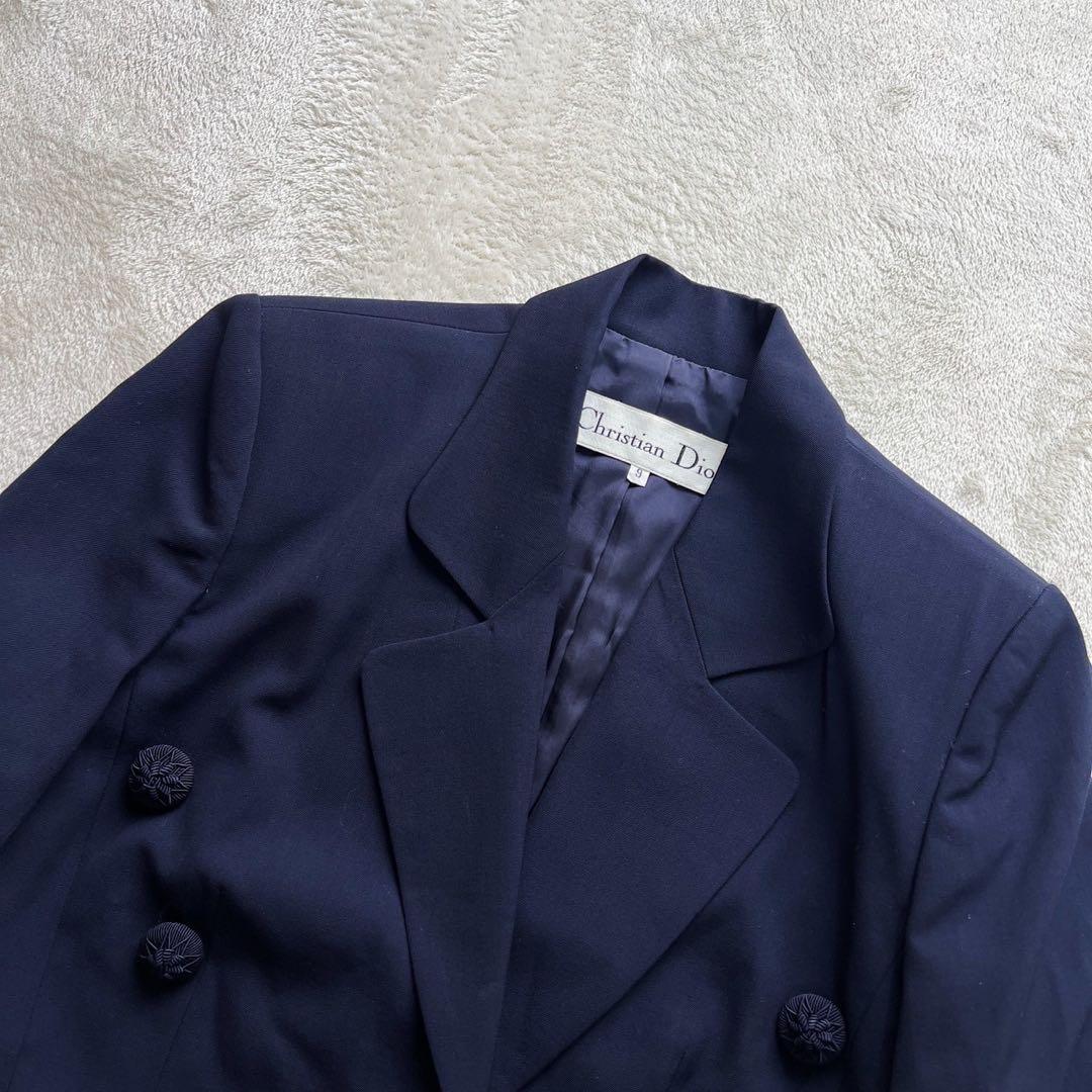 クリスチャンディオール Dior　クロップド ジャケット　9号　濃紺