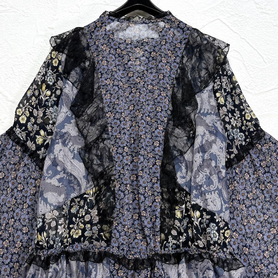 2024SS　rurumu:　collage chiffon tunic　日本製