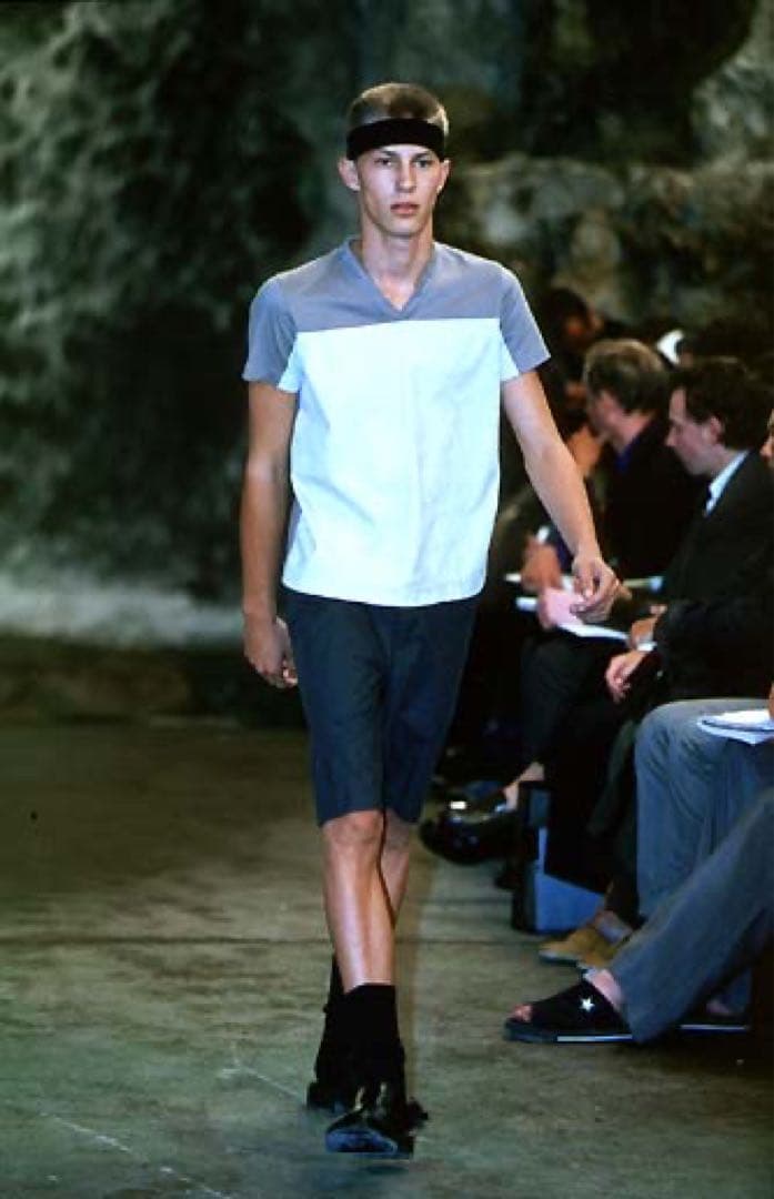 Dries Van Noten 99SS バイカラー ロゴ Tシャツ Vネック