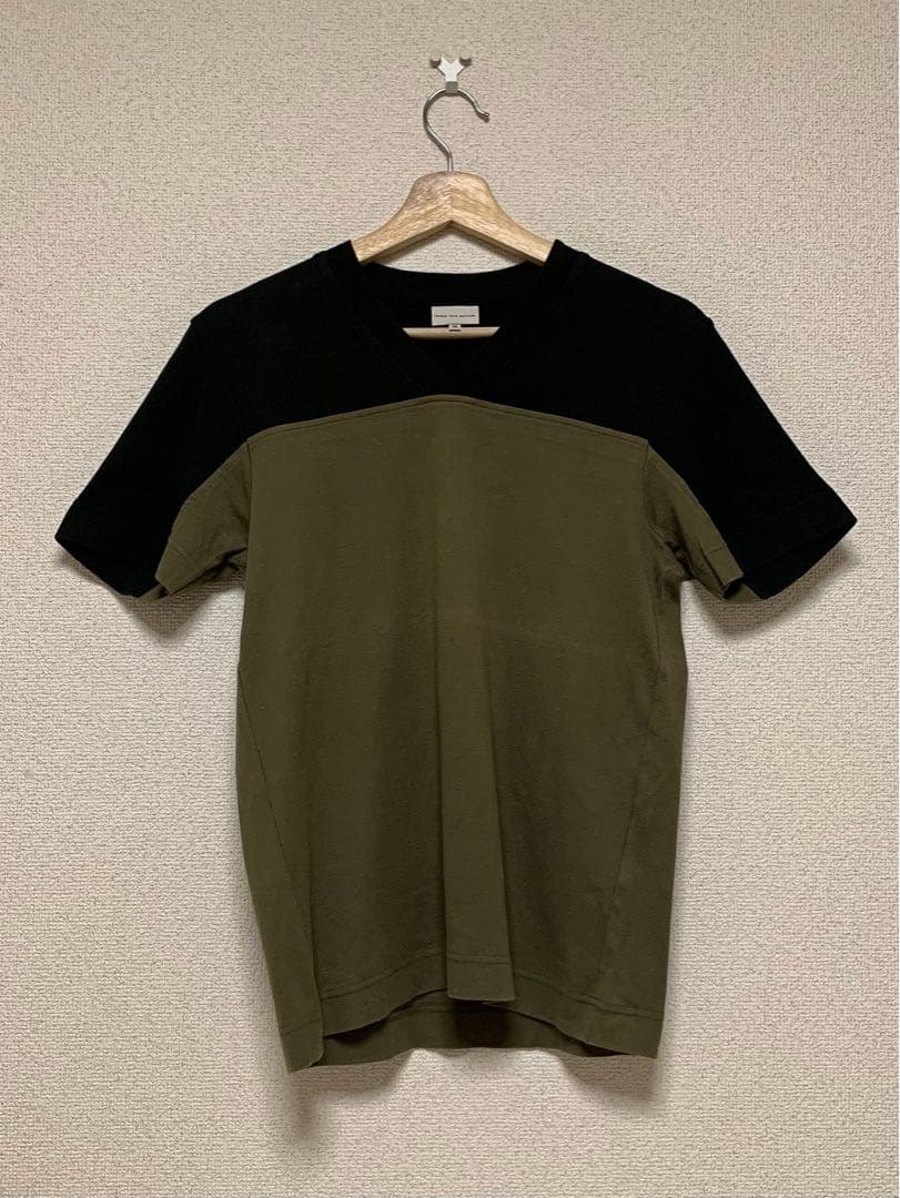 Dries Van Noten 99SS バイカラー ロゴ Tシャツ Vネック