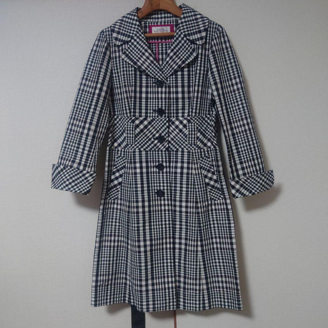 ALMA EN ROSE スプリングコート　HANAE MORI　チェック柄