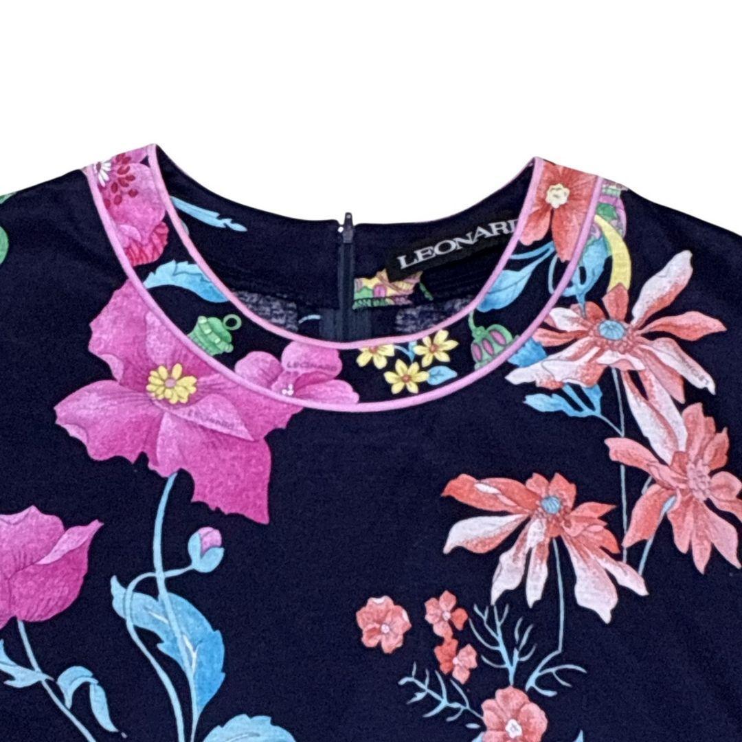 美品✨LEONARD レオナール トップス 半袖カットソー 花柄 ボタニカル L