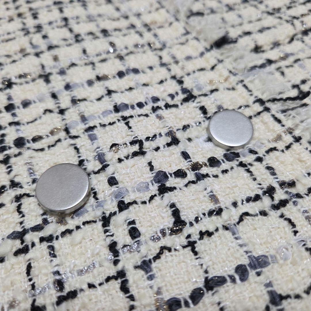 theory luxe 22AW ツイード ノーカラージャケット サイズ38