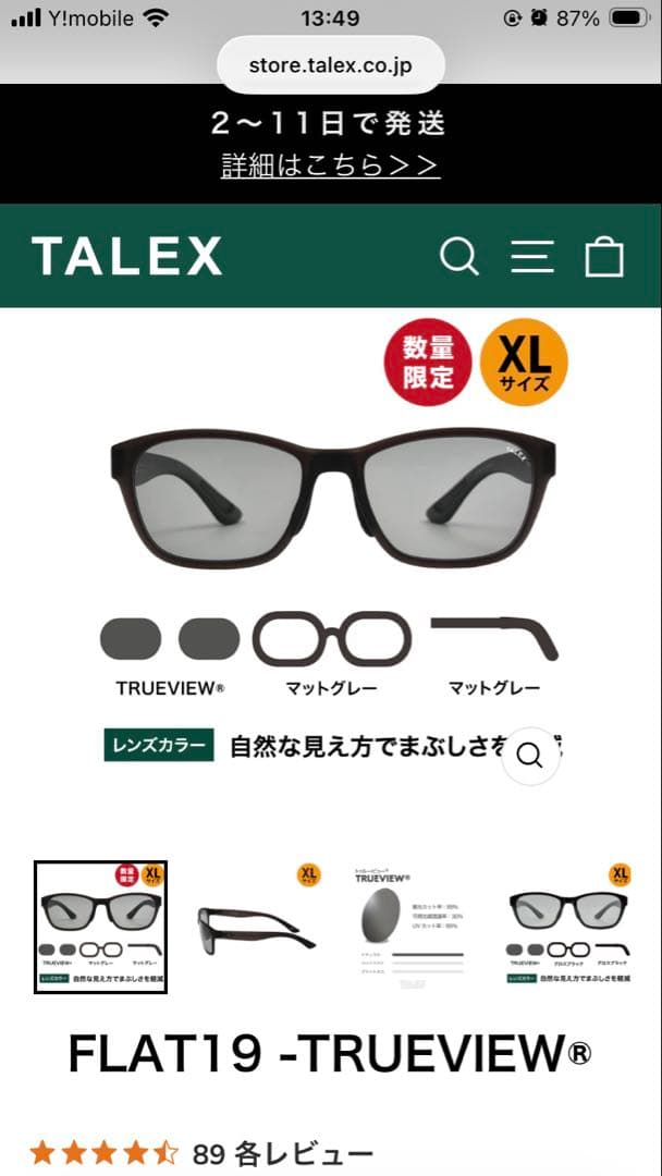 OZNIS TALEXレンズ サングラスフラット19