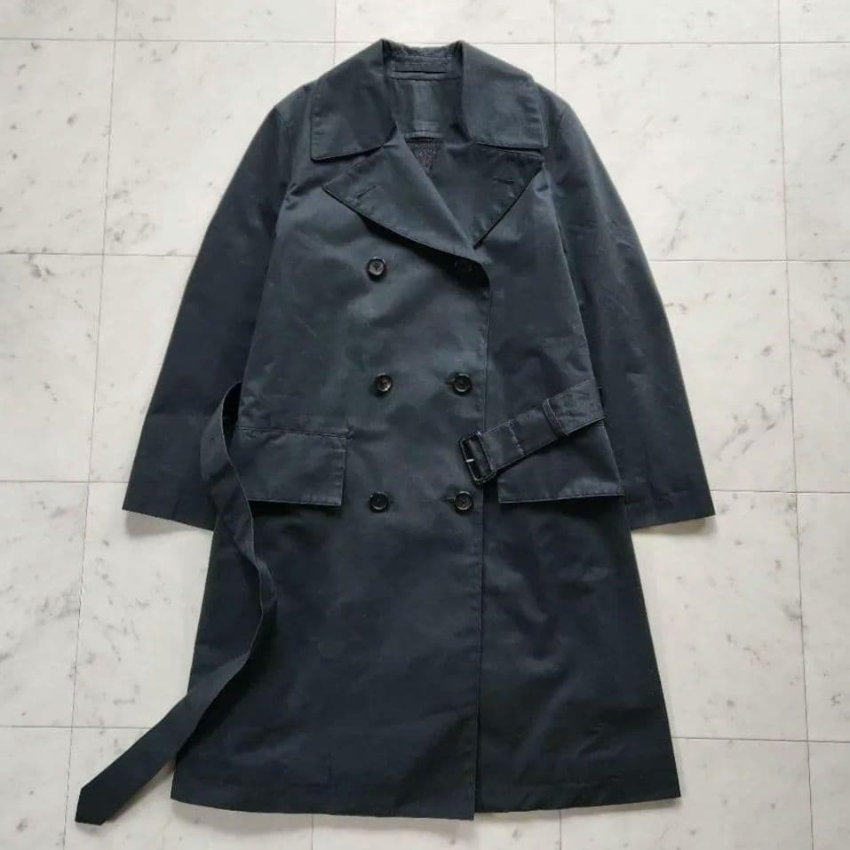 美品 マーガレットハウエル 綿 トレンチコート 黒 ウールライナー付き 日本製