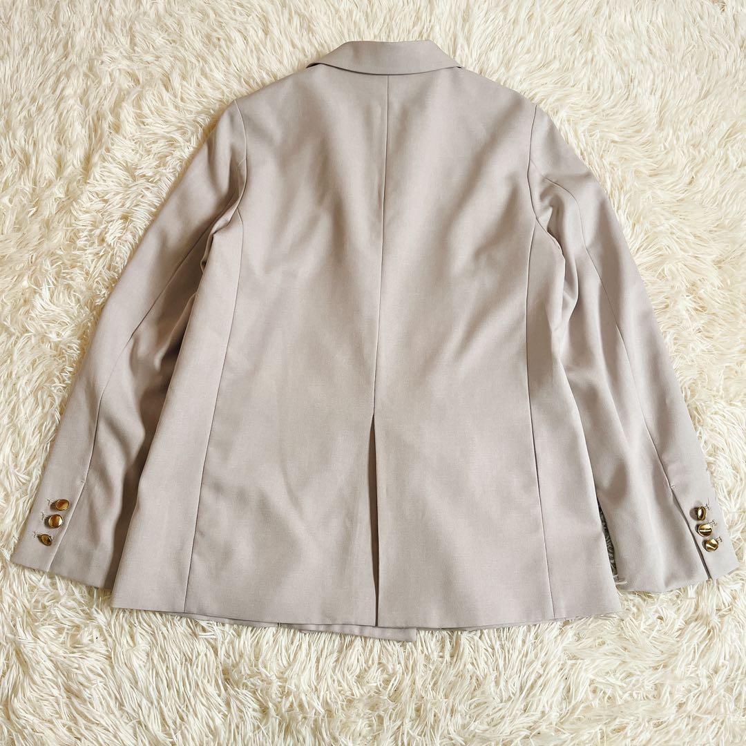 美品✨【美easy】VISコンフォート金ボタンジャケット　洗濯可　UVケア　白S