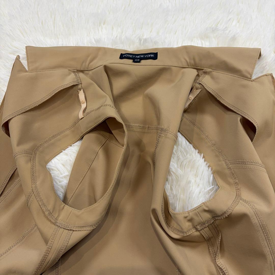 【美品】フォクシーニューヨーク ロング Aライン ノースリーブワンピース 38