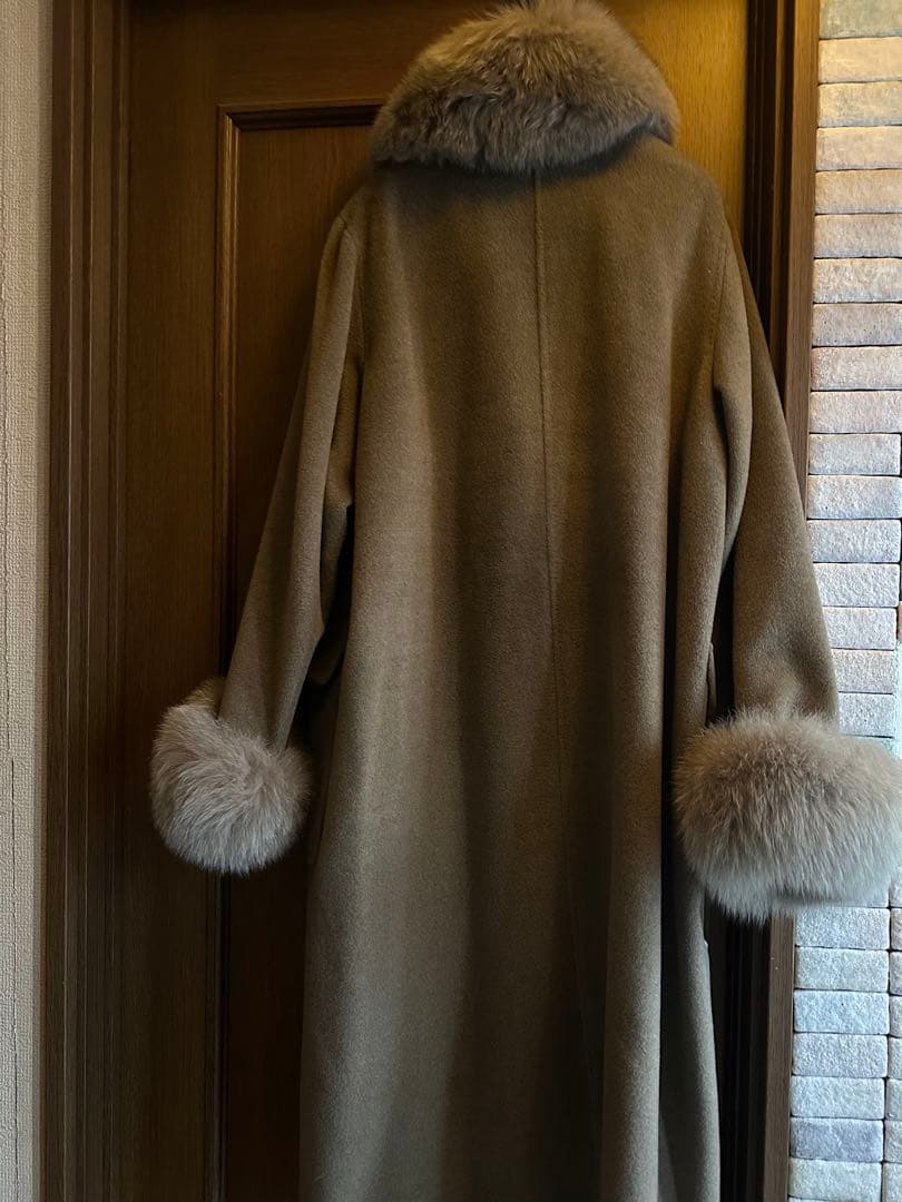 Max Maraカシミアウール取外し可能ファー付きサイズ42