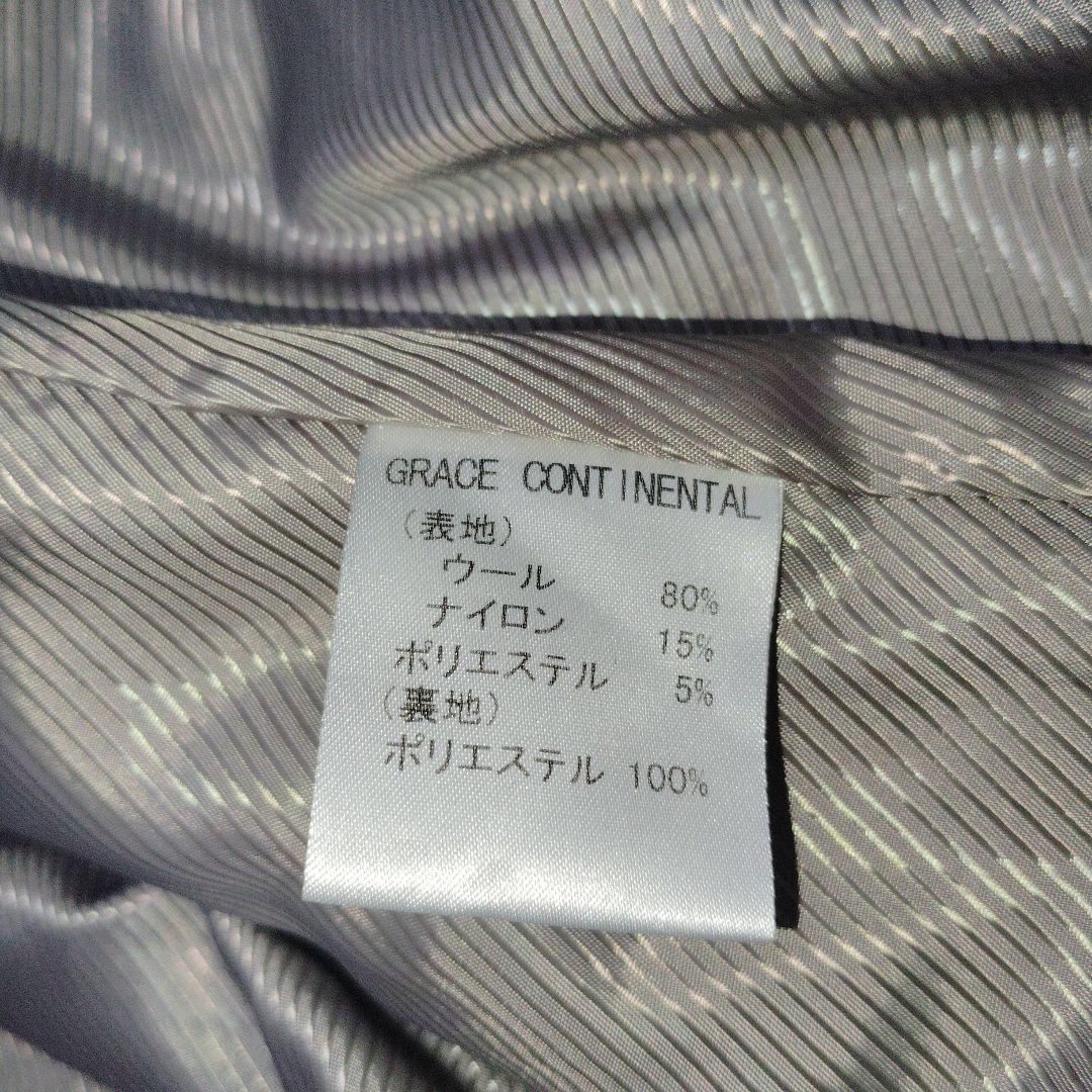 グレースコンチネンタル　ロングコート　ツイード　グレー　レディース　36