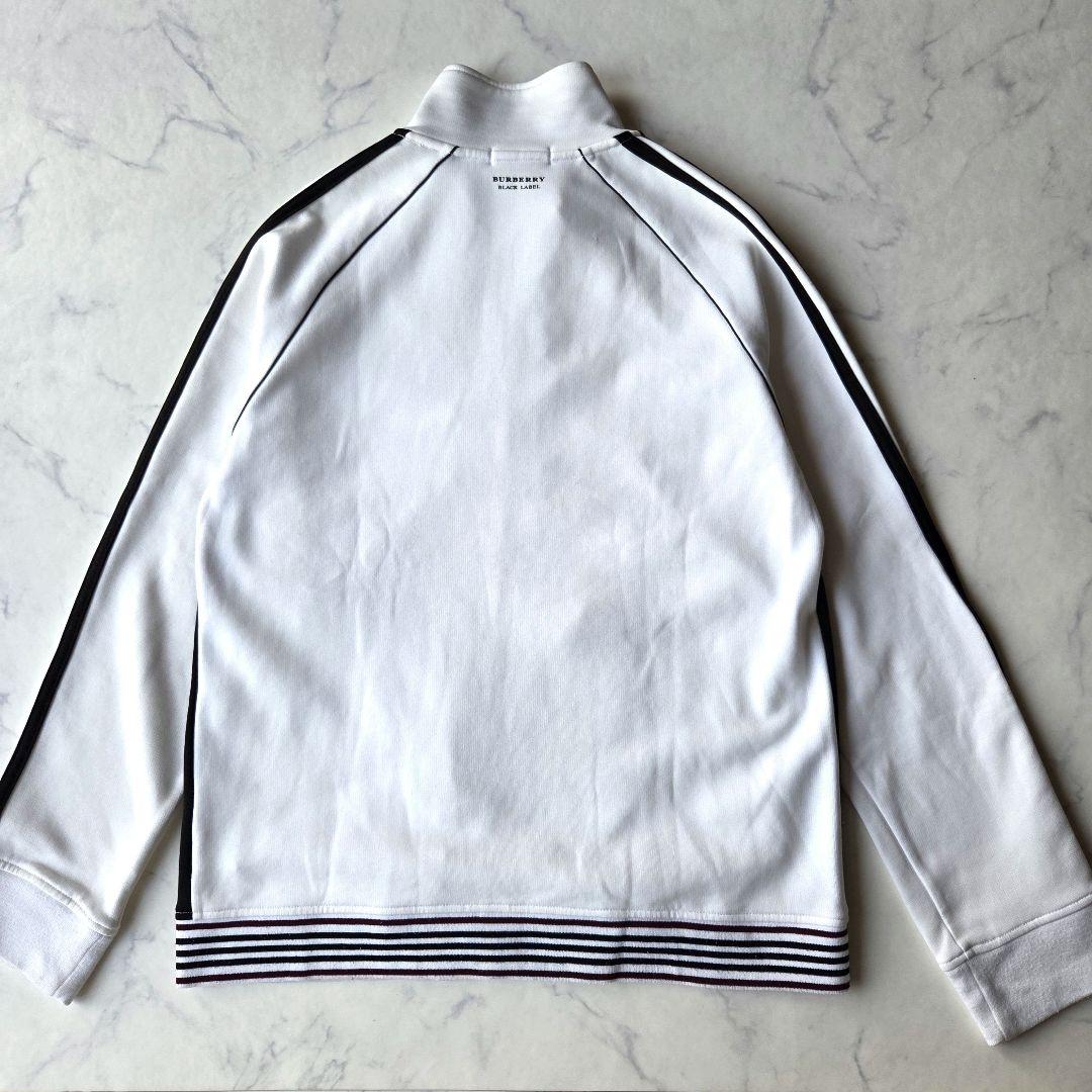 BURBERRY BLACK LABEL トラックジャケット L 白 刺繍ロゴ