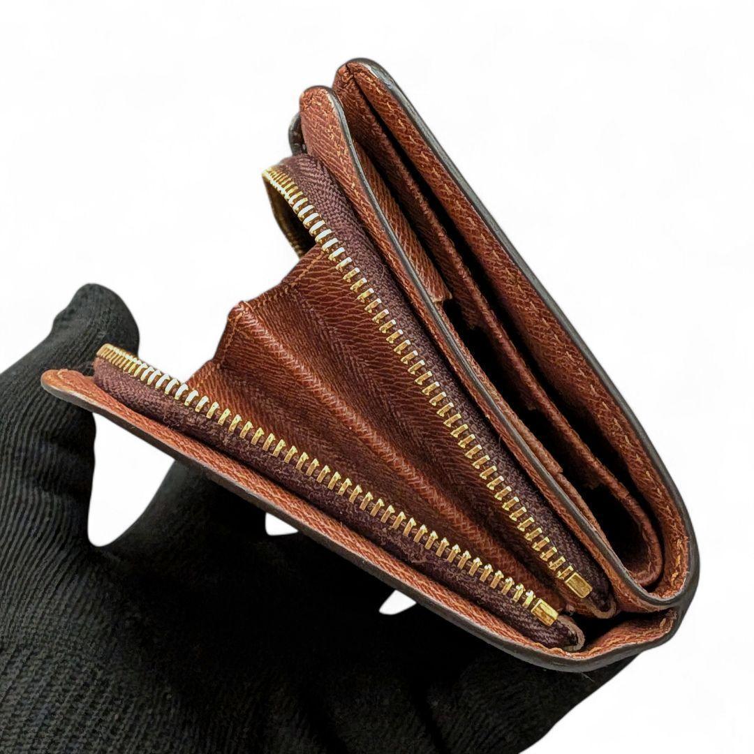 良品 ルイヴィトン コンパクトジップ モノグラム 二つ折り財布 ①