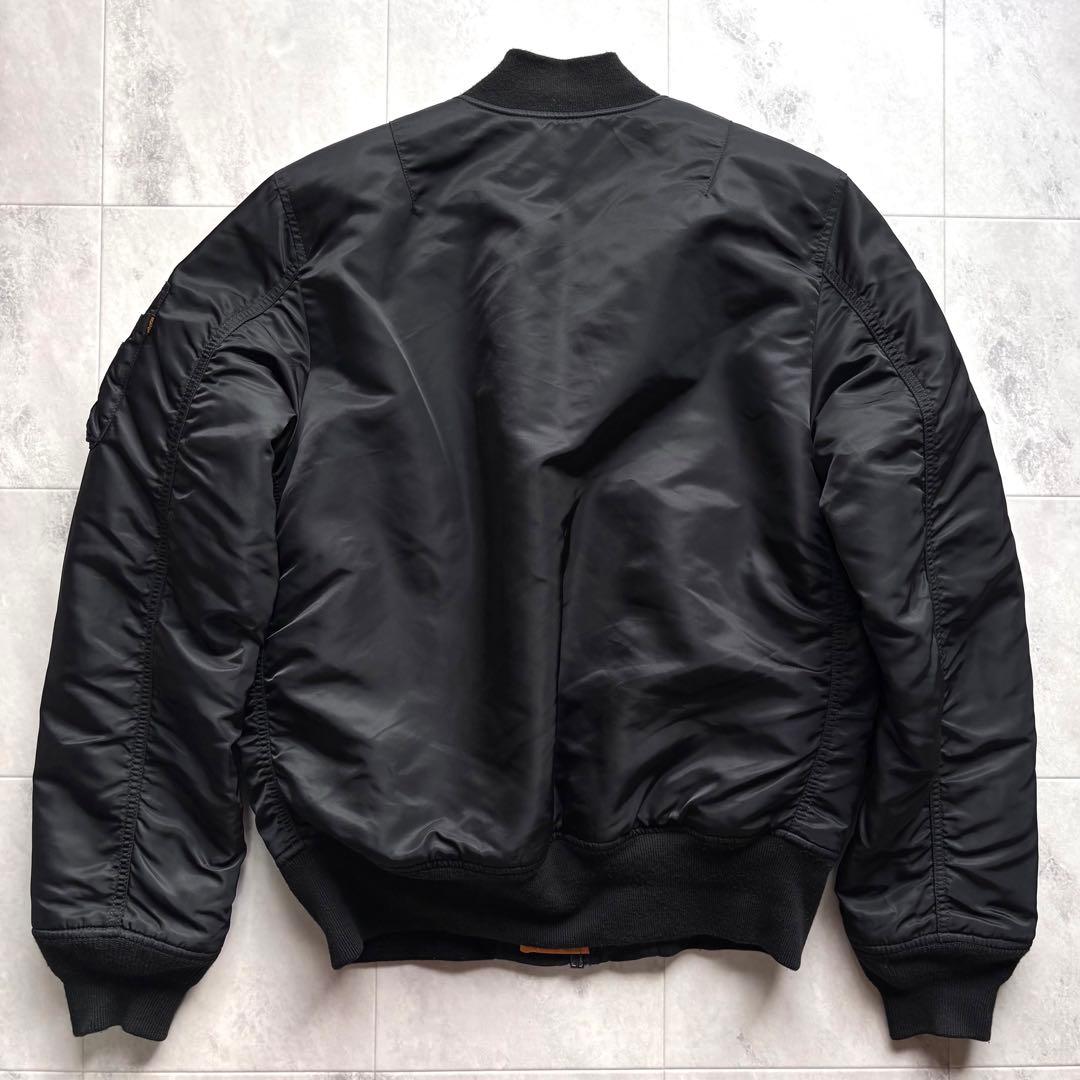 【美品】アルファ MA-1 フライトジャケット L ブラック リバーシブル 短丈