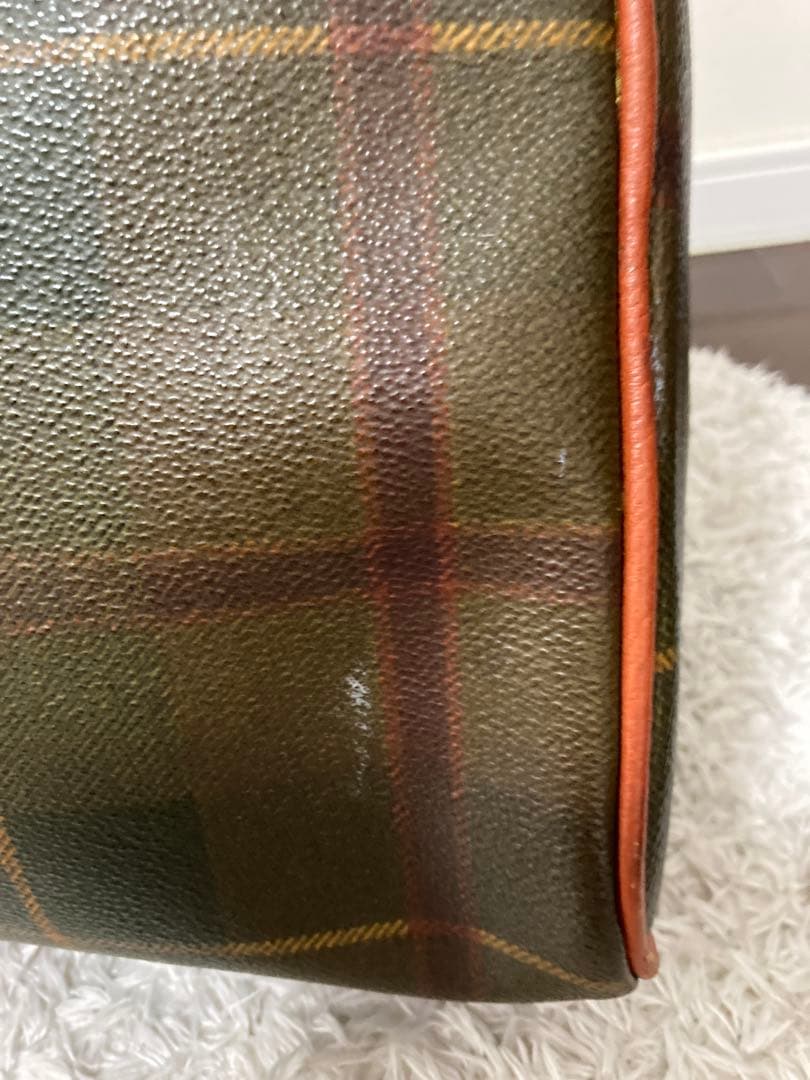 エトロ　ETRO レザー ボストンバッグ チェック柄