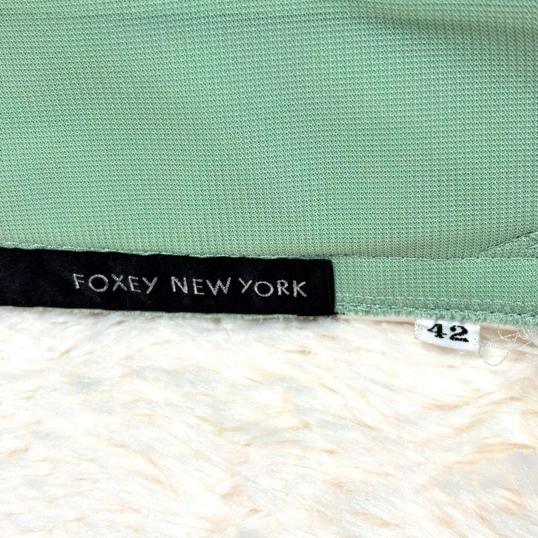 美品 FOXEY フォクシー ノースリーブワンピース ミントグリーン