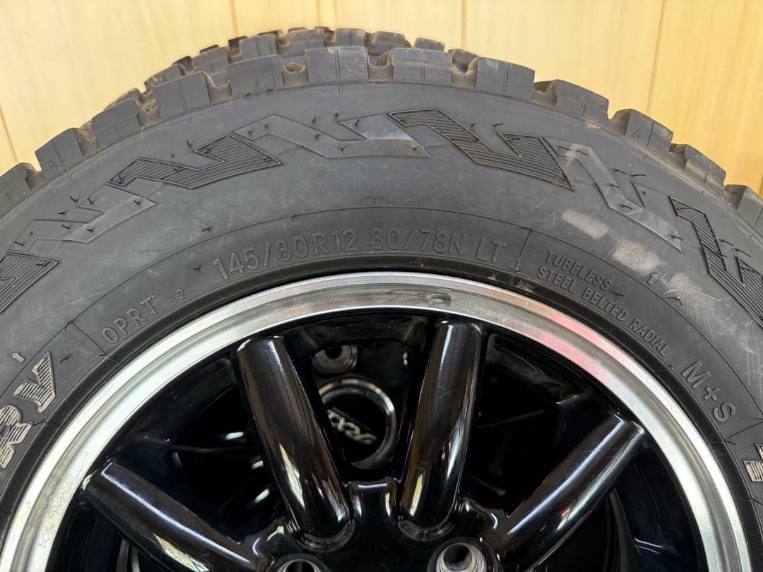 145/80R12 アルみホイール4本セット OPEN COUNTRY