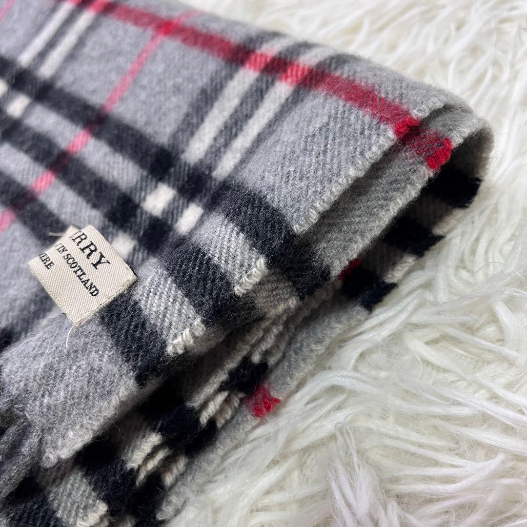 美品　バーバリー　Burberry カシミヤ100% マフラー グレー チェック