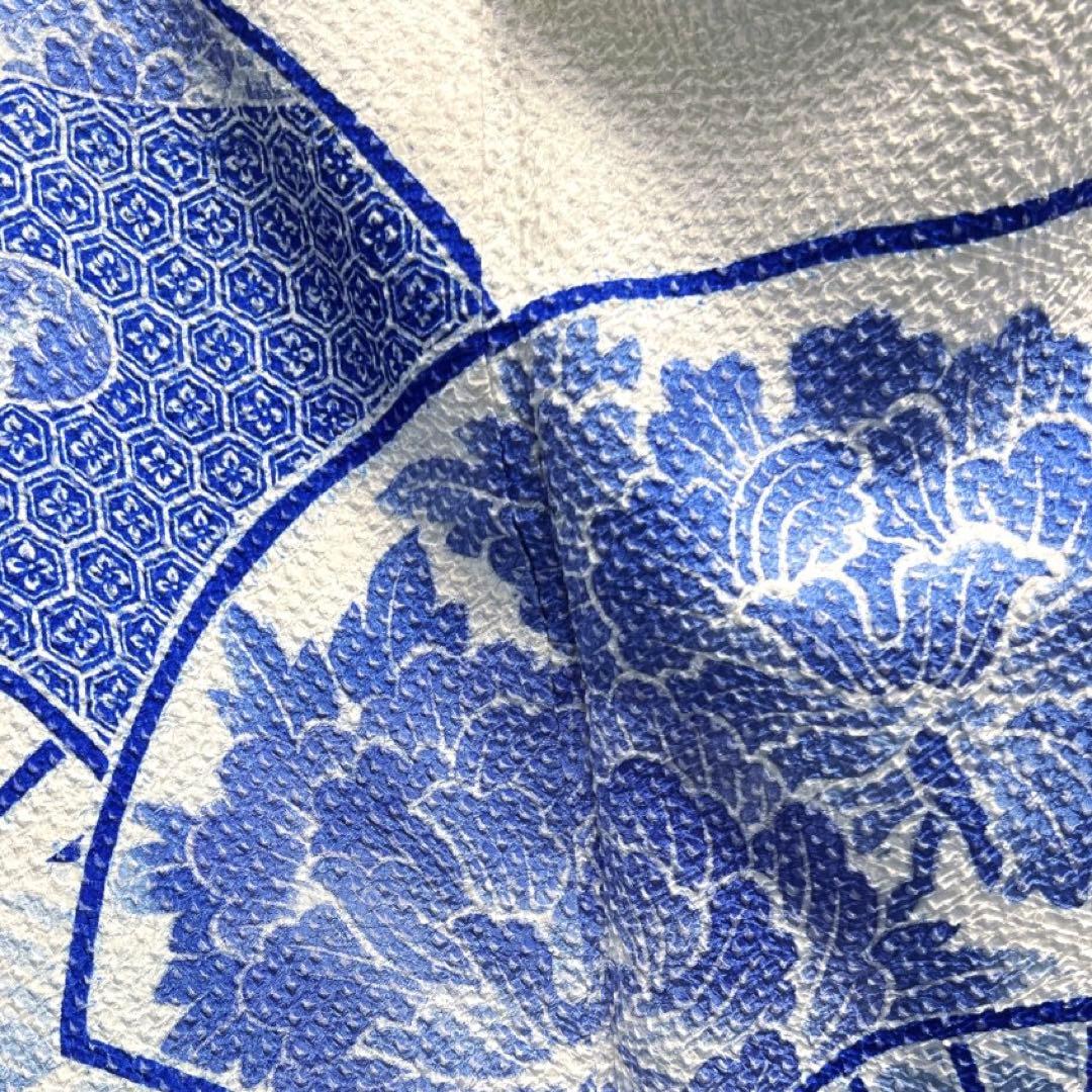 振袖　総絞り　扇　牡丹　菊花　波　伝統和模様　成人式　着物　093a d