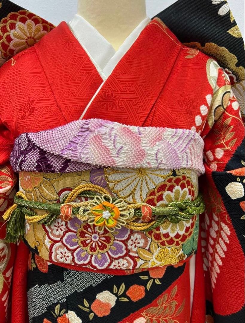 最高級　振り袖　フルセット　別誂長襦袢付　手描き　金彩　刺繍　絞り　長尺　769