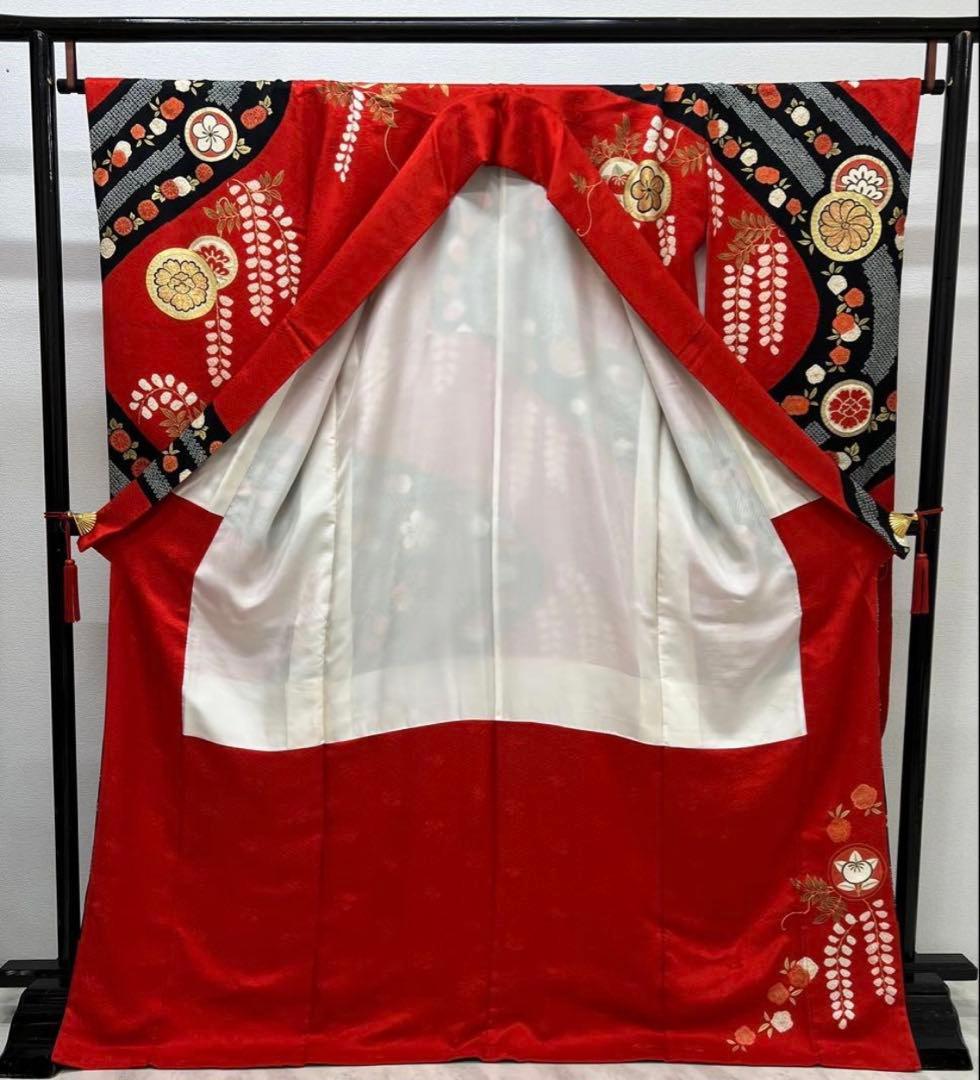 最高級　振り袖　フルセット　別誂長襦袢付　手描き　金彩　刺繍　絞り　長尺　769