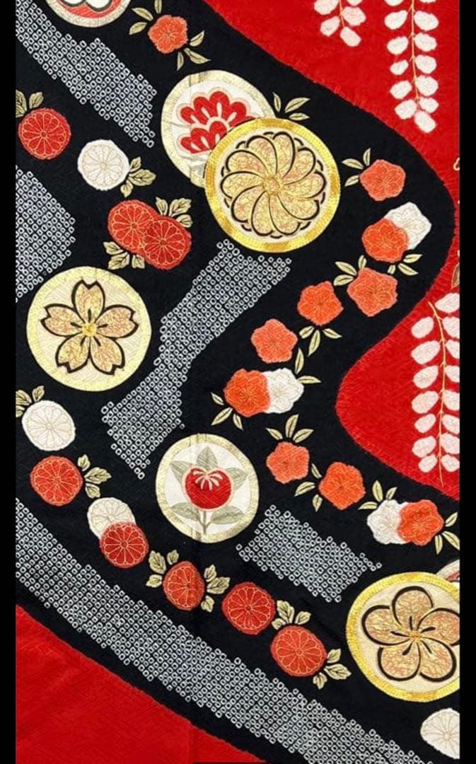 最高級　振り袖　フルセット　別誂長襦袢付　手描き　金彩　刺繍　絞り　長尺　769