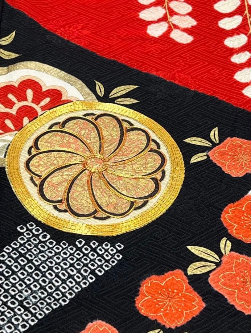 最高級　振り袖　フルセット　別誂長襦袢付　手描き　金彩　刺繍　絞り　長尺　769