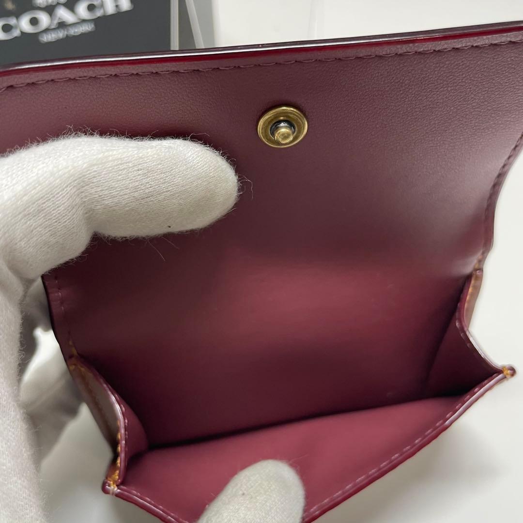 ア*キ様 未使用品　COACH 三つ折り財布 ブラウンレザー