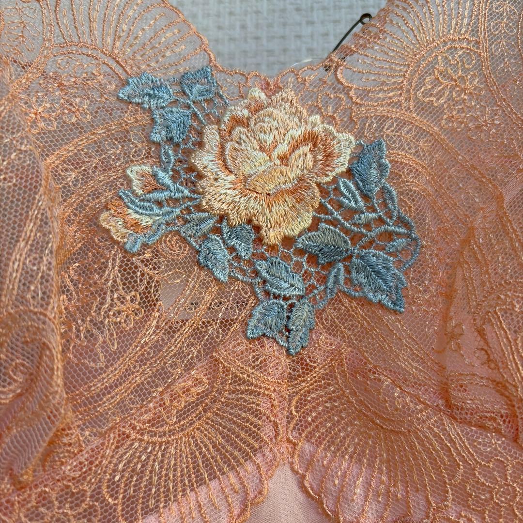 新品タグ付　Trefle 花柄刺繍 コーラルピンク レースキャミソール
