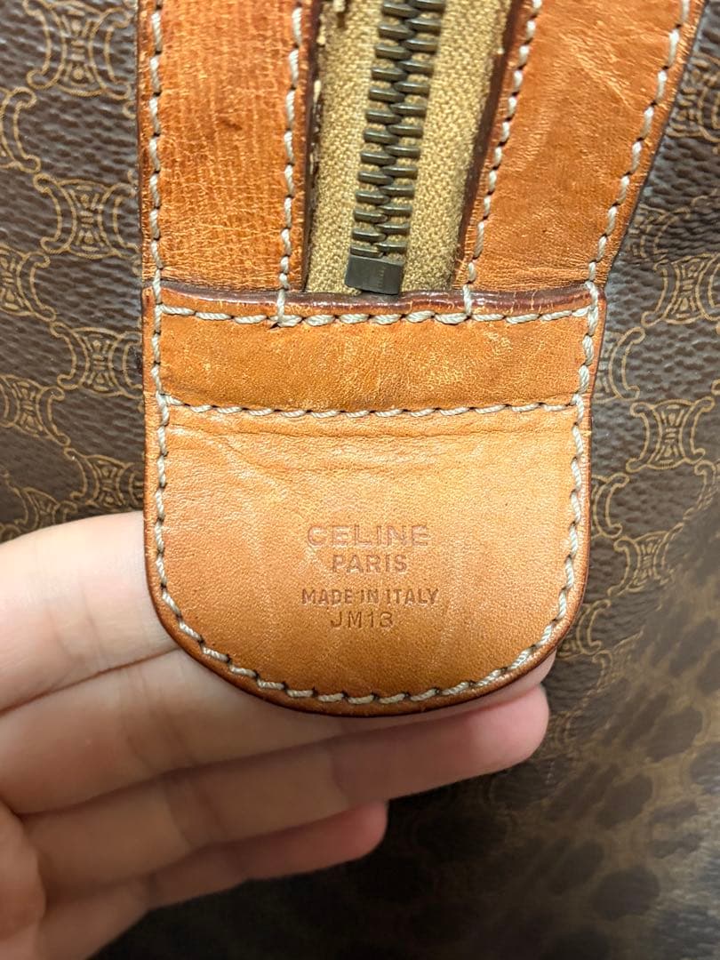 美品 CELINE セリーヌ マカダム柄 ボストンバッグ カデナ オールド