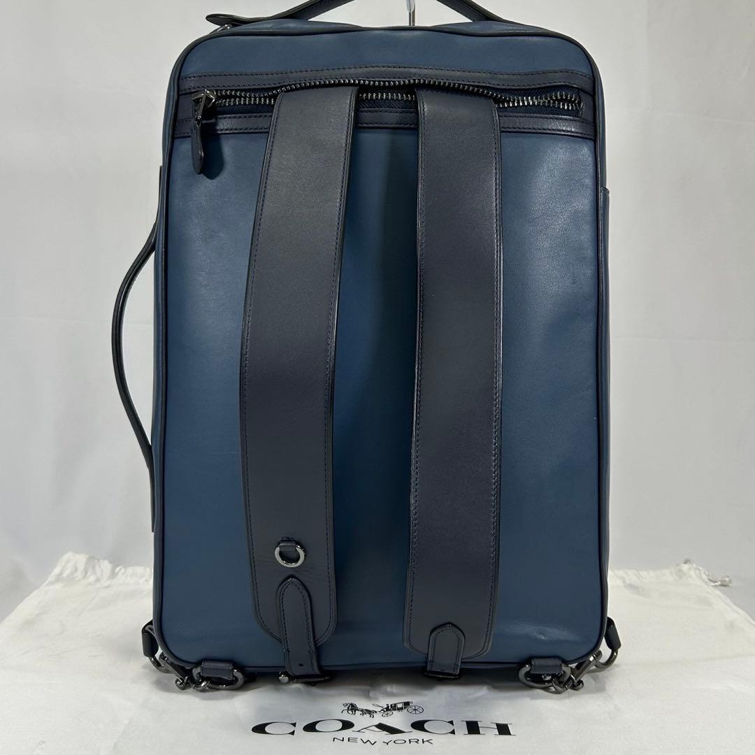 【極美品】コーチ C6876 グラハム コンバーチブル 3way リュック 青