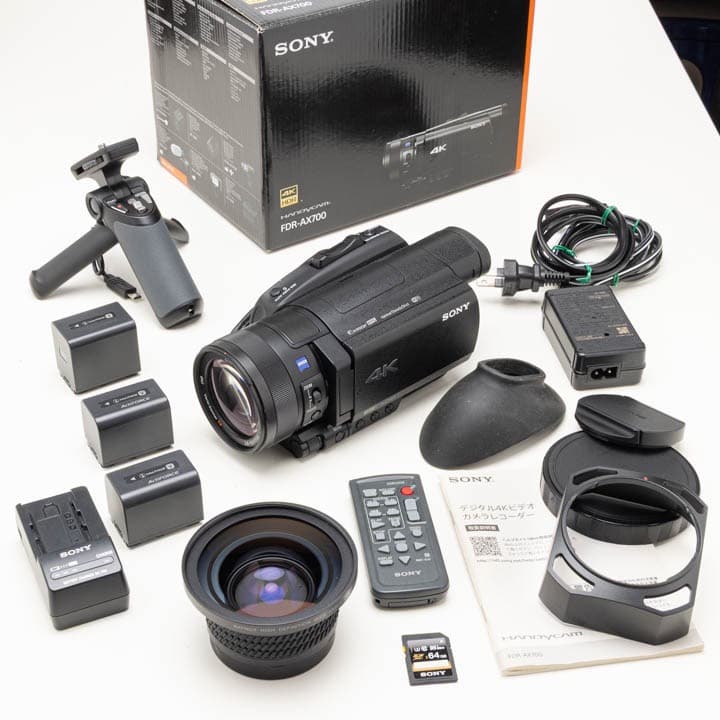 sony FDR-AX700 純正バッテリー3個　ワイドコンバーター付