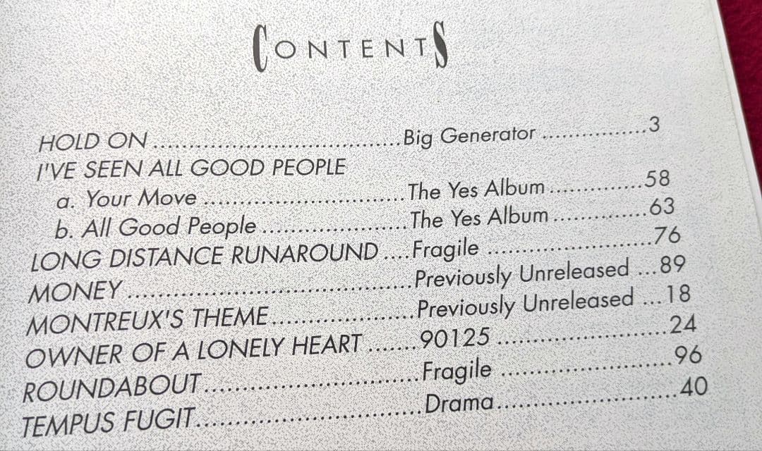 Classic YES Selections From YESYEARS 楽譜