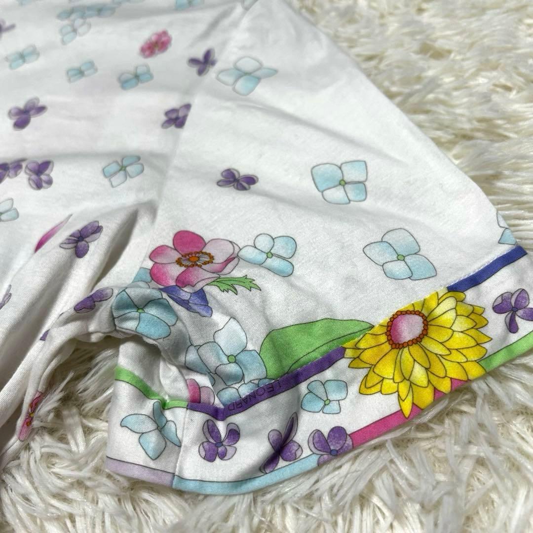 【極美品】レオナール スポーツ　花柄 カットソー　42 XL 大きいサイズ