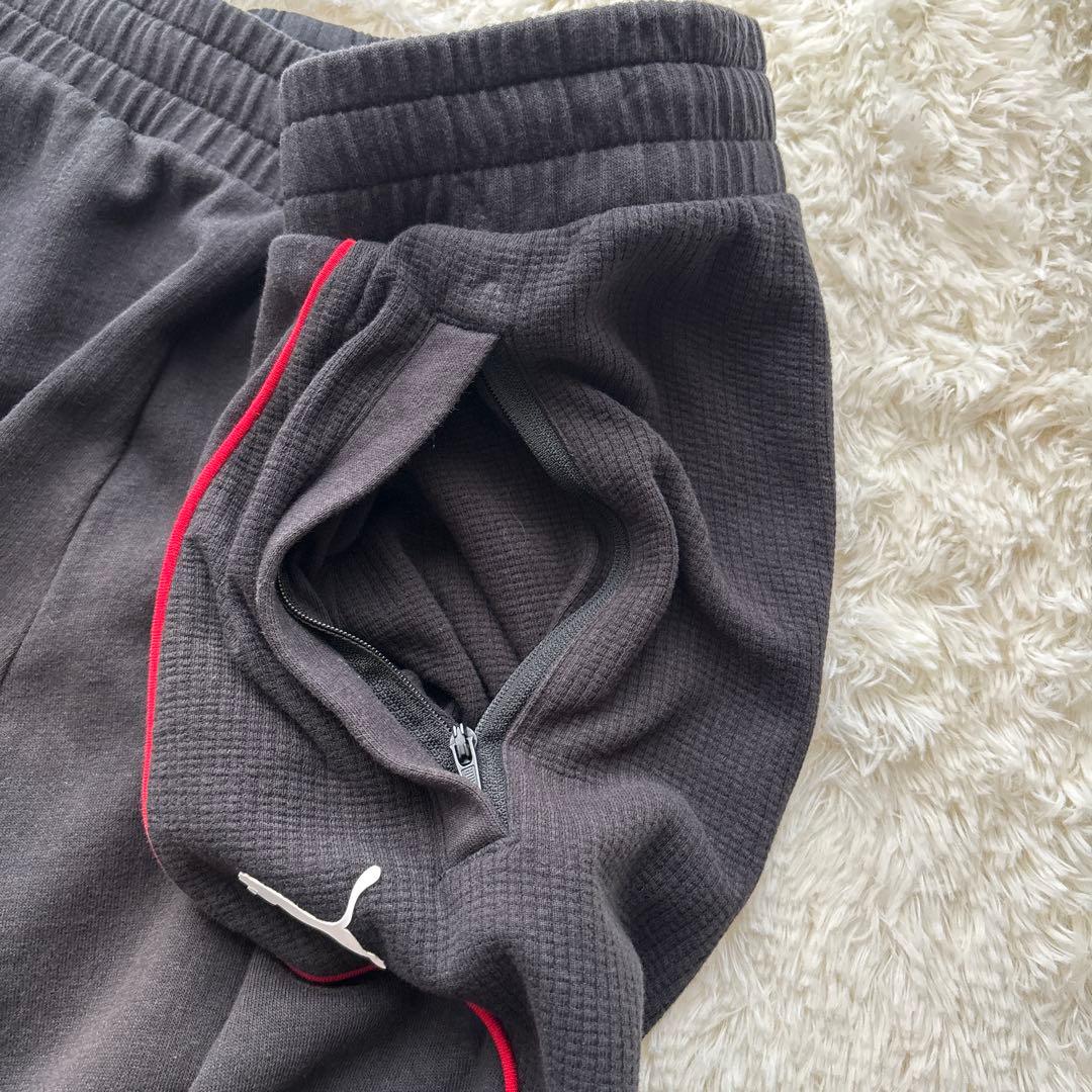 【希少サイズ】PUMA × Ferrari セットアップ XL 黒×赤 ロゴ刺繍