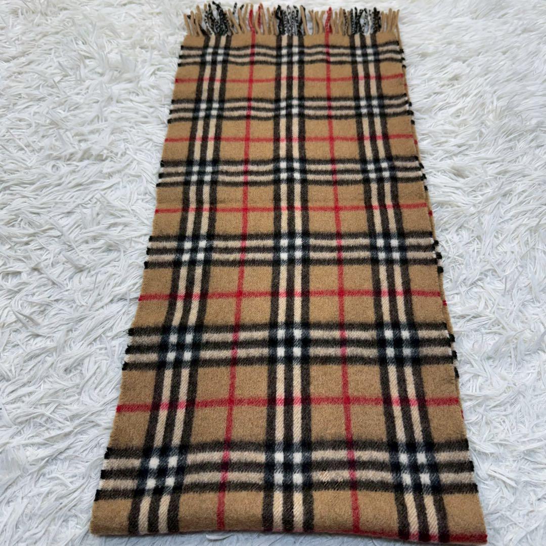 極美品✨バーバリーロンドン カシミヤ100% マフラー ハニーベージュ 英国製