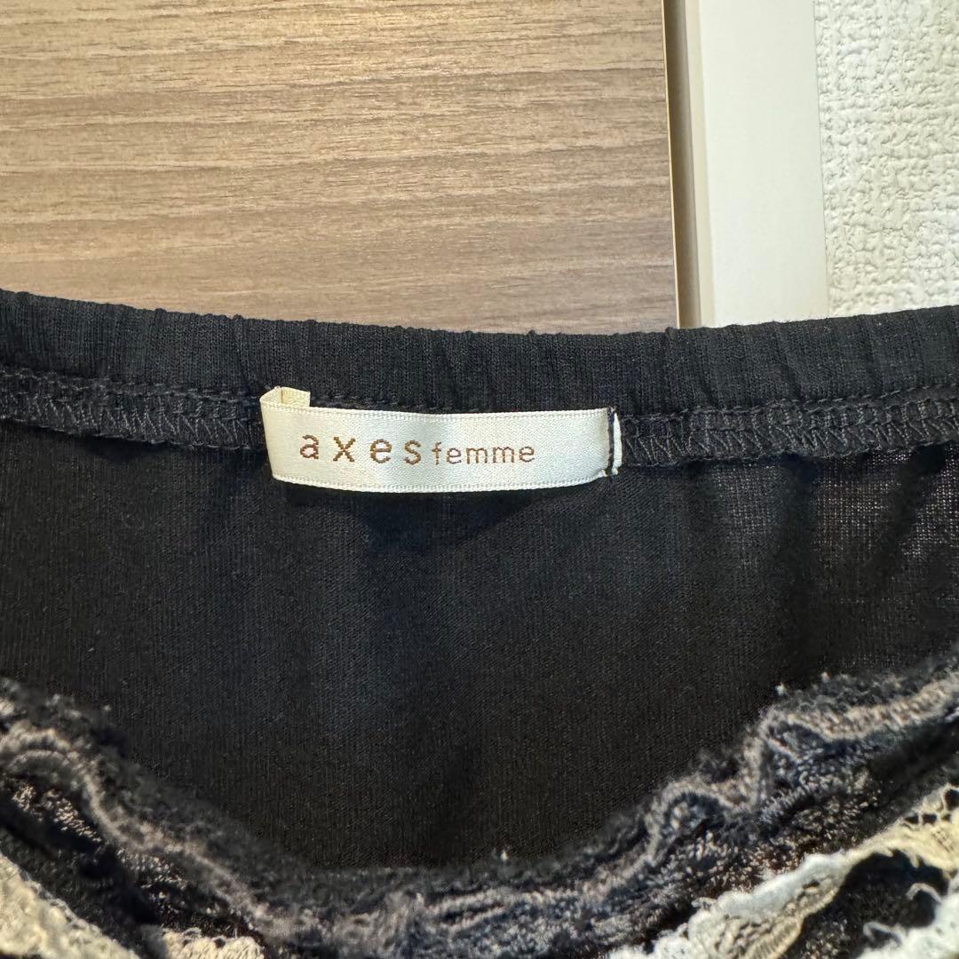 【希少】00s 美品 axes femme ビッグ リボン キャミソール 黒 M