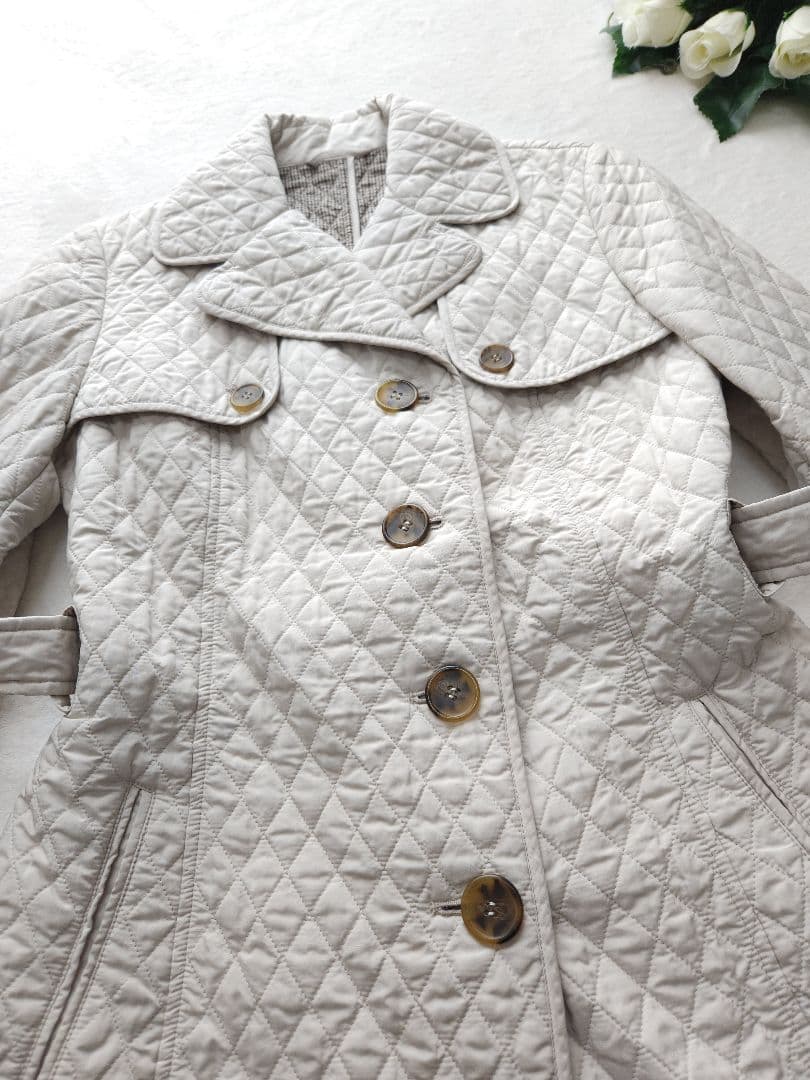 【美品 未使用】MaxMara 高級コート キルティング ベルテッド