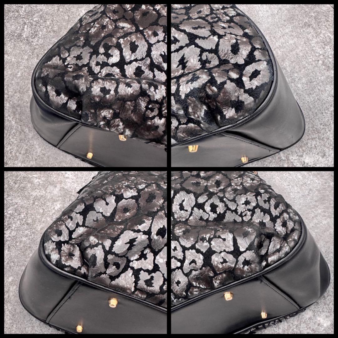 バッグ Black Leopard Large Boston Bag Y2K 00s