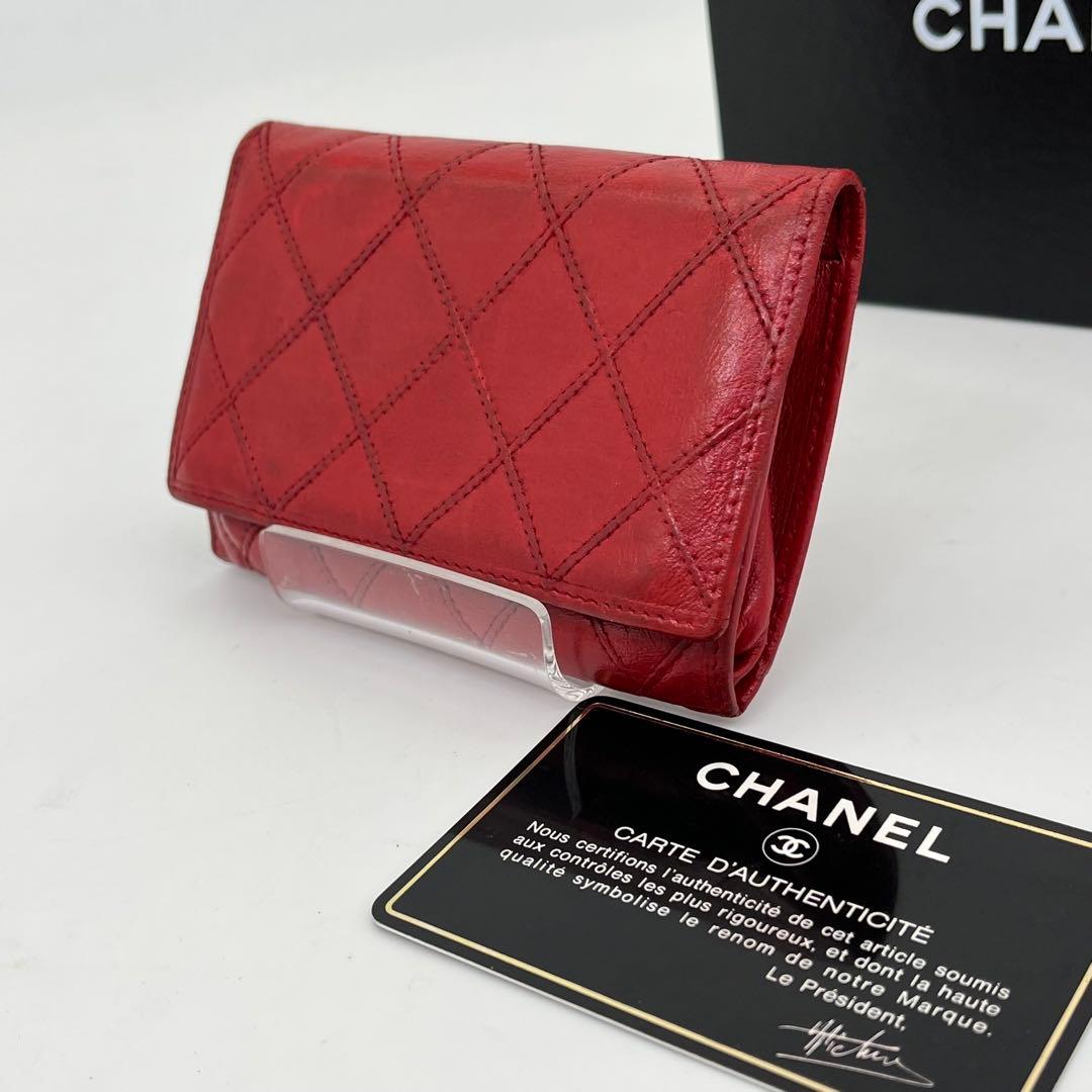 CHANEL 名刺入れ カードケース ビコローレ ギャランティカード付き レッド