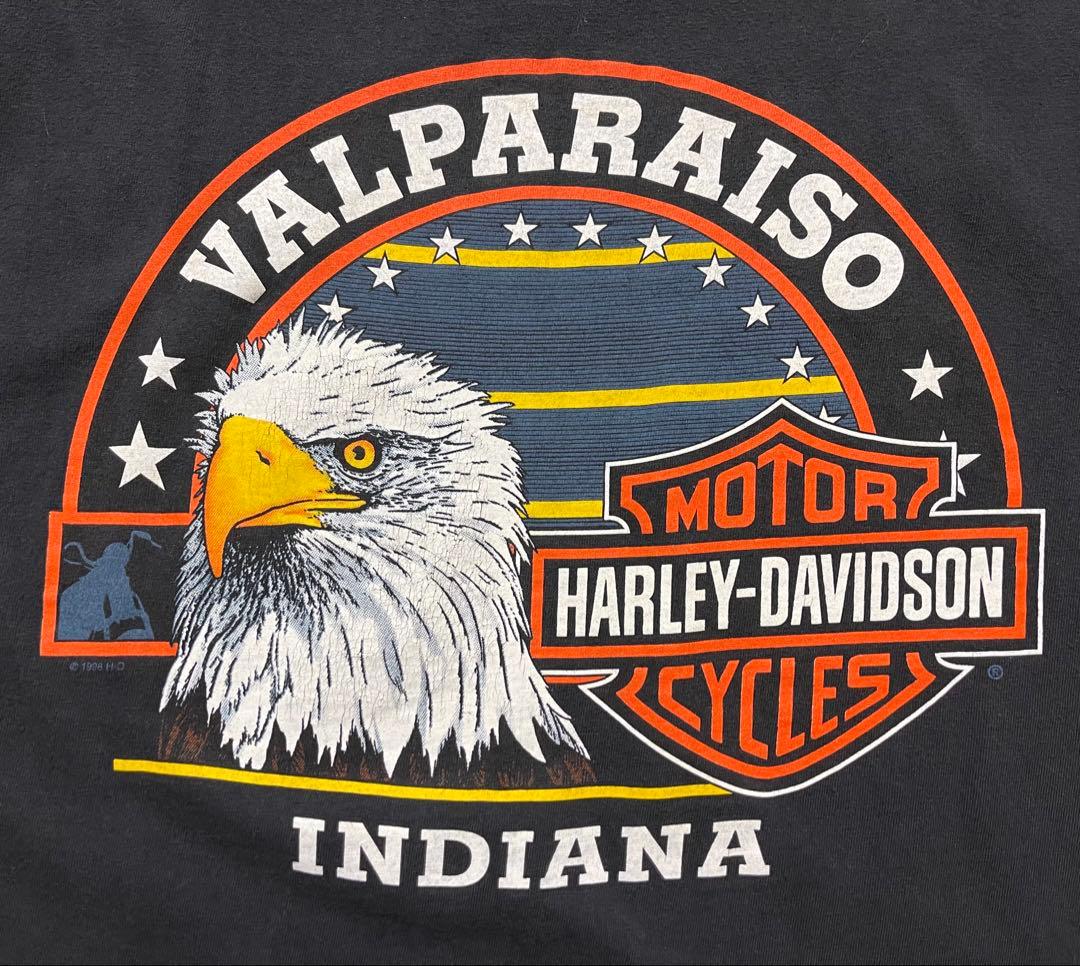 り*、様 HARLEY-DAVIDSON RED FLAME炎 90s Tシャツ