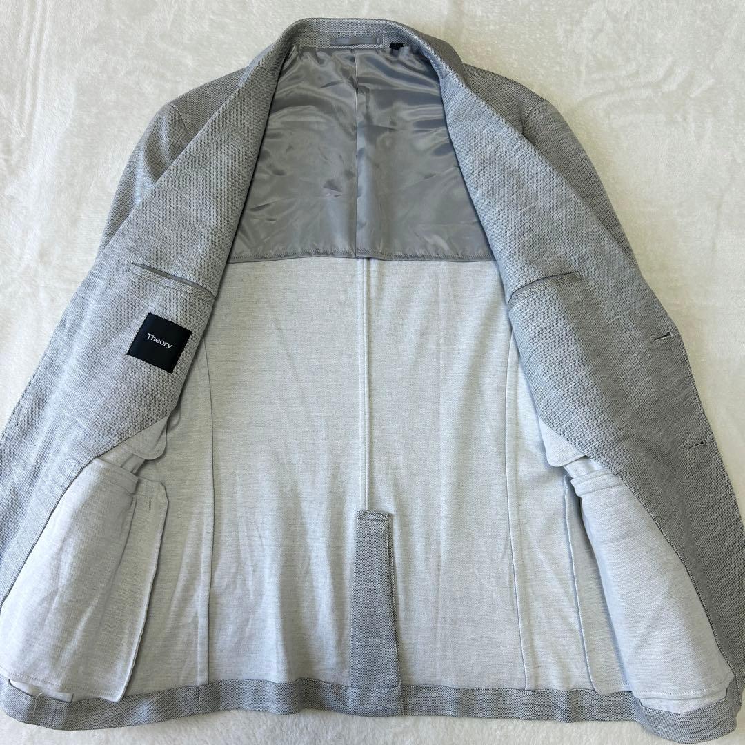 美品 セオリー 現行 リネン コットン ジャージー ジャケット38 CARLUN