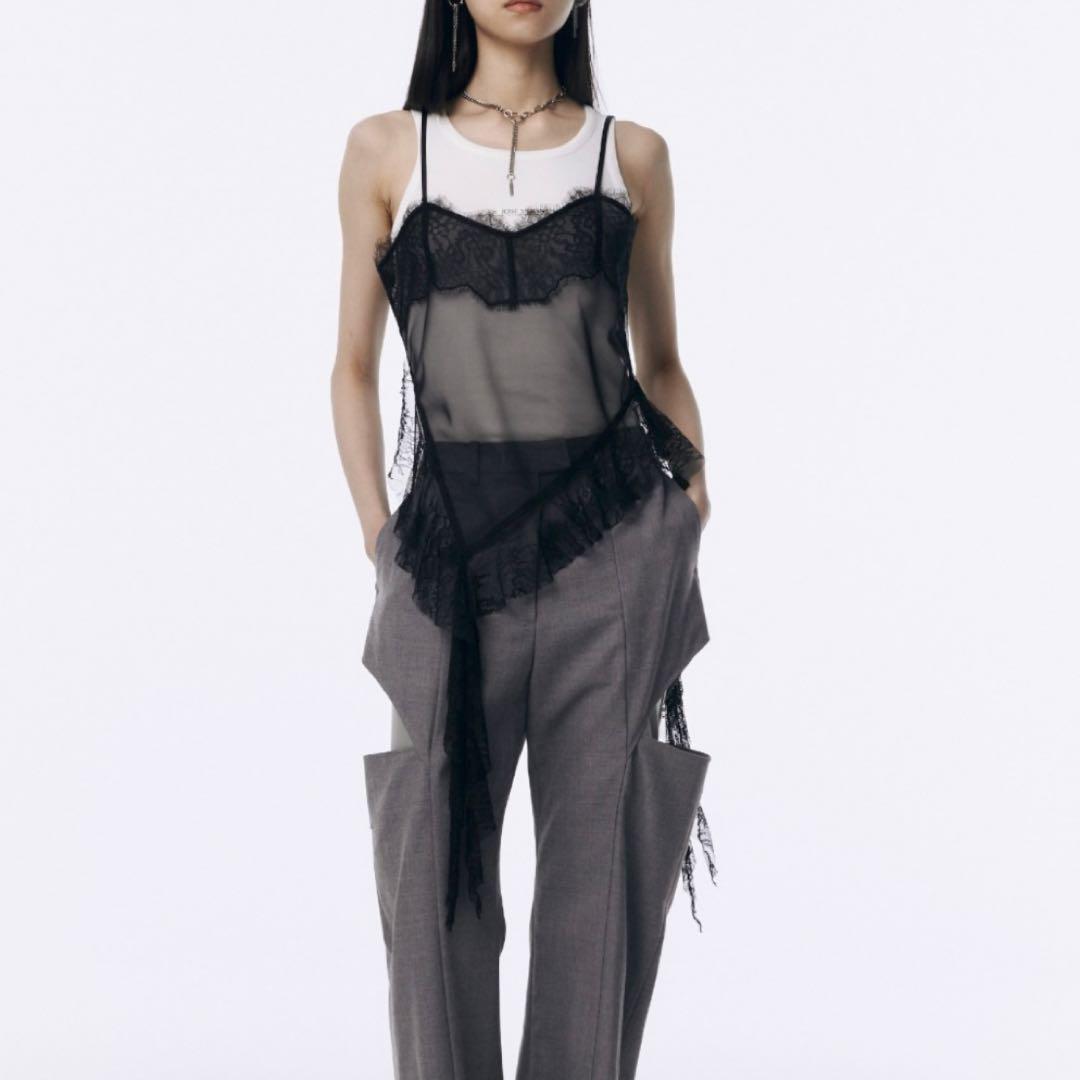 JOSE MOON LACE TRIM CAMI レーストリムキャミ ブラック*