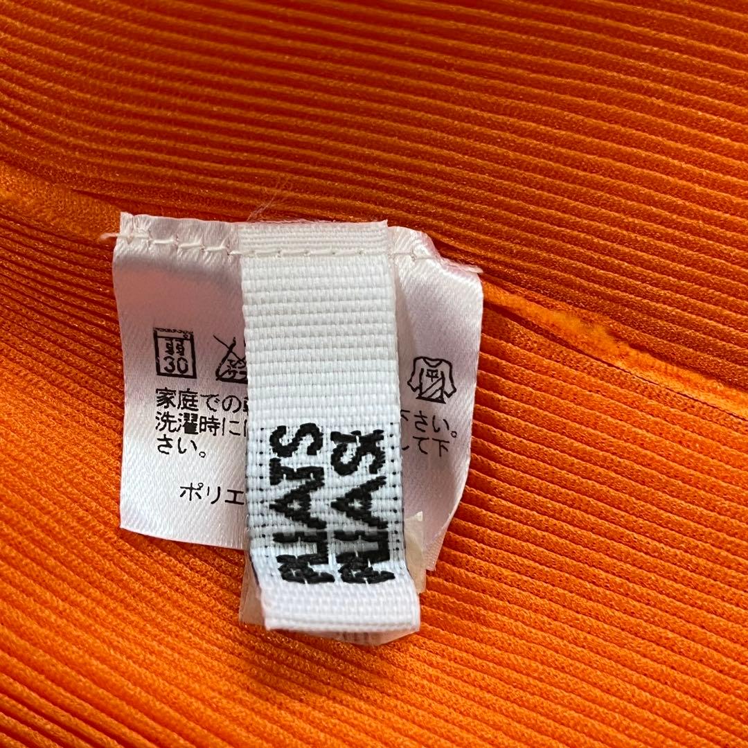 PLEATSPLEASE イッセイミヤケ　ハイネックカットソー　半袖　オレンジ