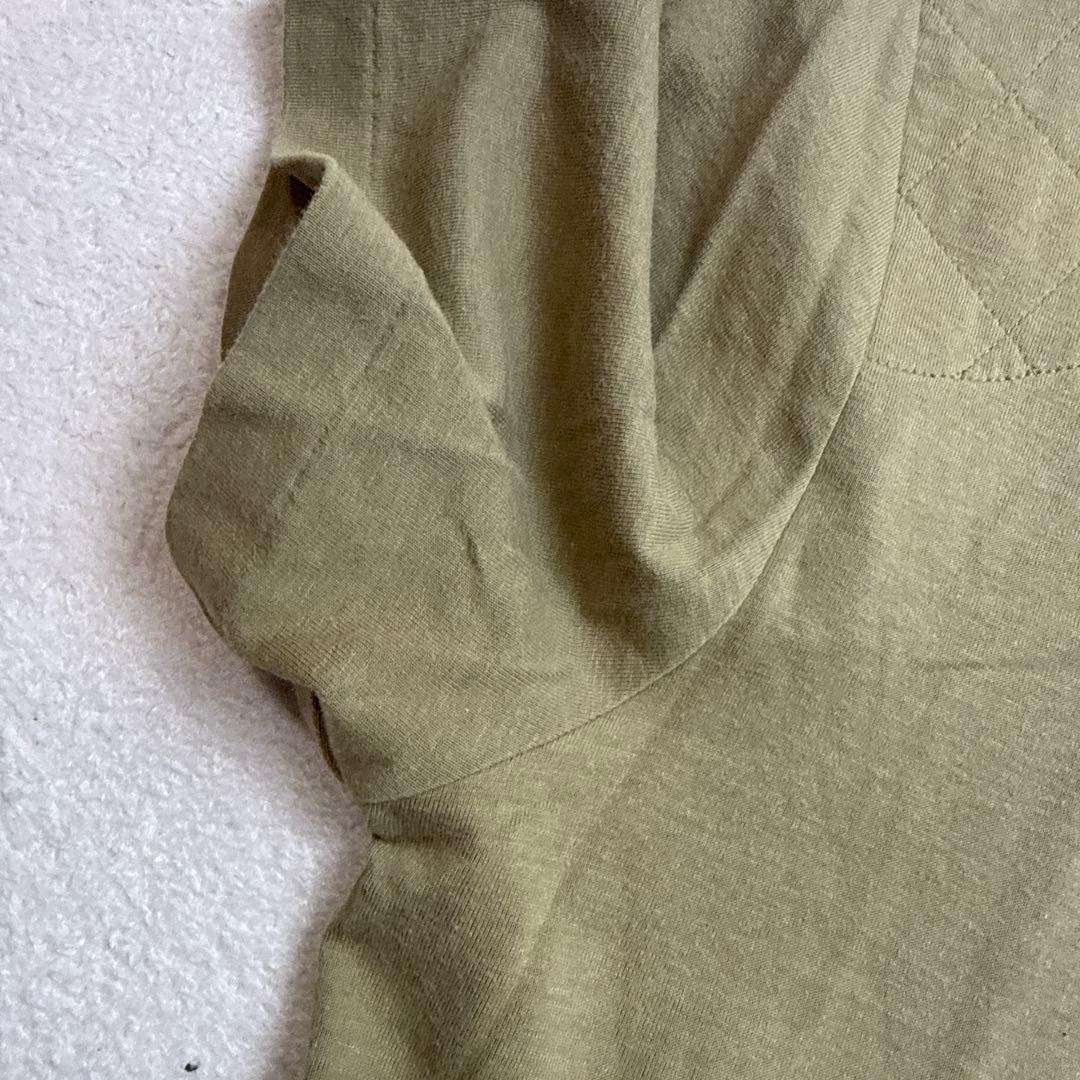 ルイヴィトン　LVロゴ刺繍Tシャツ　オリーブ系　Sサイズ　イタリア製