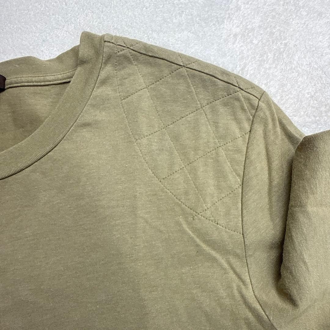 ルイヴィトン　LVロゴ刺繍Tシャツ　オリーブ系　Sサイズ　イタリア製