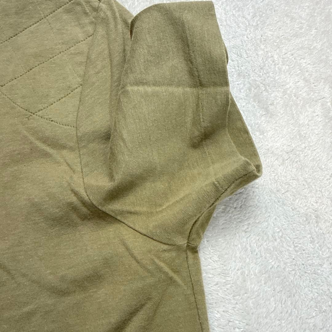 ルイヴィトン　LVロゴ刺繍Tシャツ　オリーブ系　Sサイズ　イタリア製